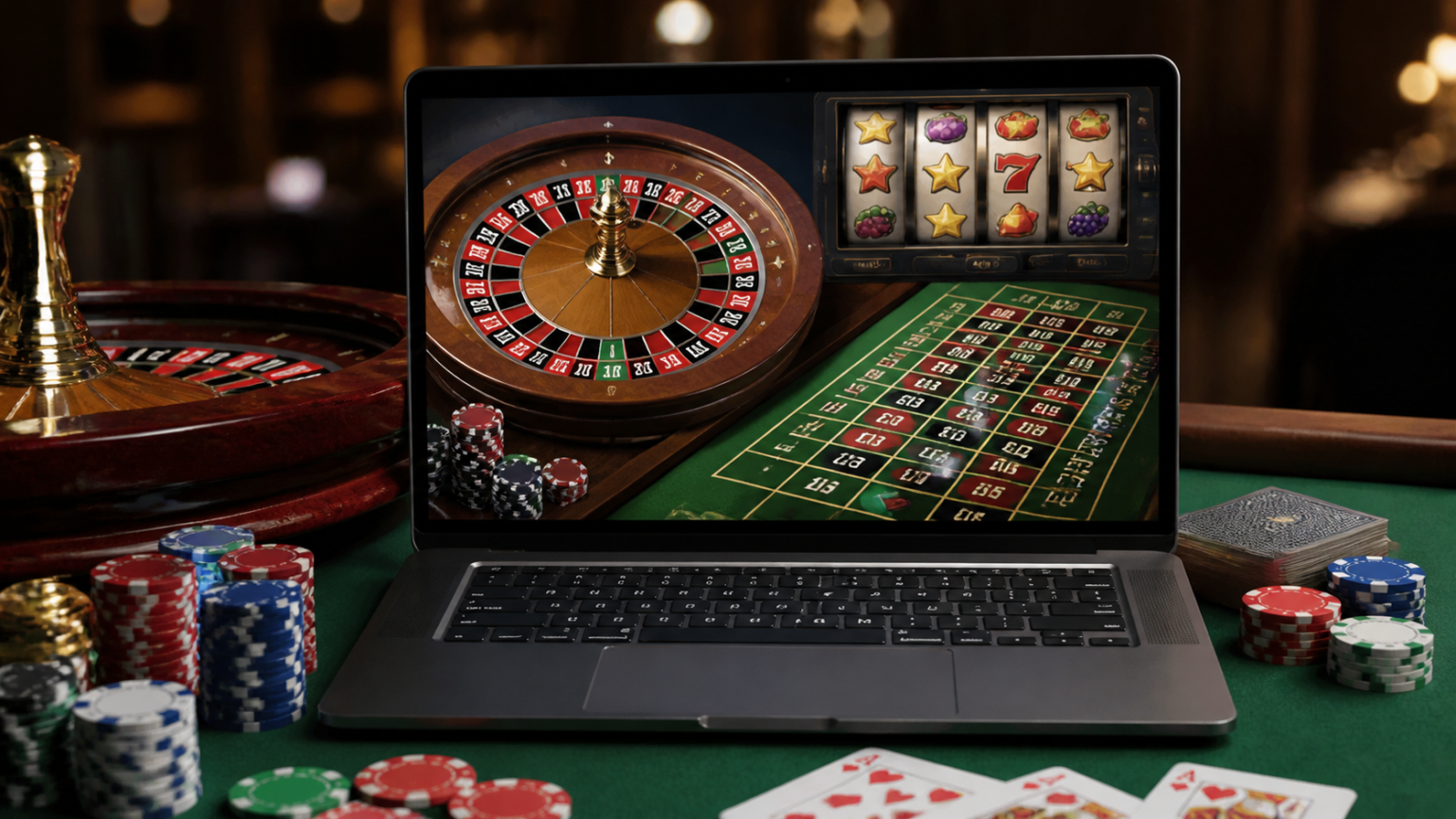 Hướng Dẫn Nhận Biết Nhà Cái Uy Tín Tránh Rủi Ro Khi Chơi Casino Online Immagine di un casinò online con slot, roulette e tavolo da gioco