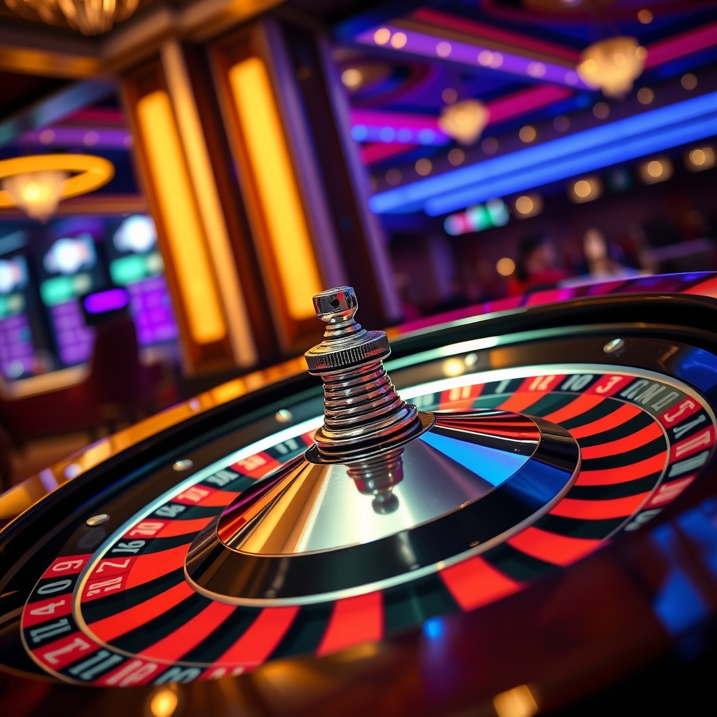 Crypto Casino Online: Confronto tra Giochi, Bonus e Funzionalità A close-up shot of an elegant casino roulette wheel spinning with a silver ball in motion.